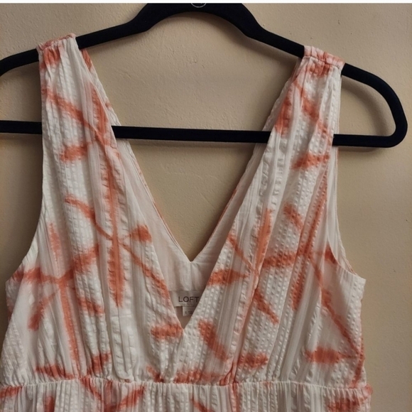 LOFT Star Tie Dye Tiered Double V Swing Dress sz S - Picture 5 of 13